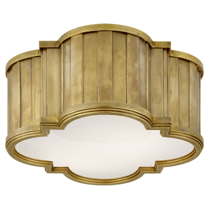 Visual Comfort Signature TOB 4130HAB-WG Two Light Flush Mount, Hand-Rubbed Antique Brass