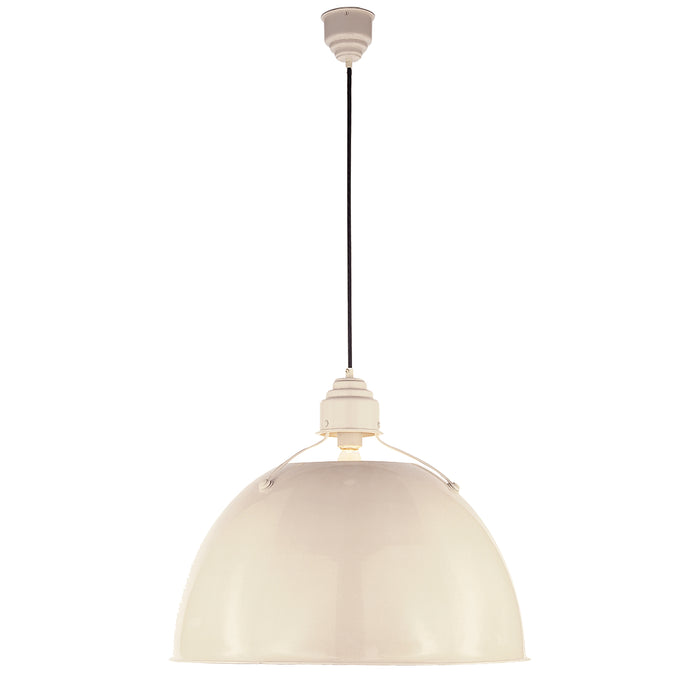 Visual Comfort Signature TOB 5000AW One Light Pendant, Lightly Antique White