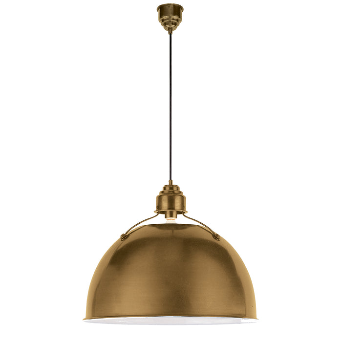 Visual Comfort Signature TOB 5000HAB One Light Pendant, Hand-Rubbed Antique Brass