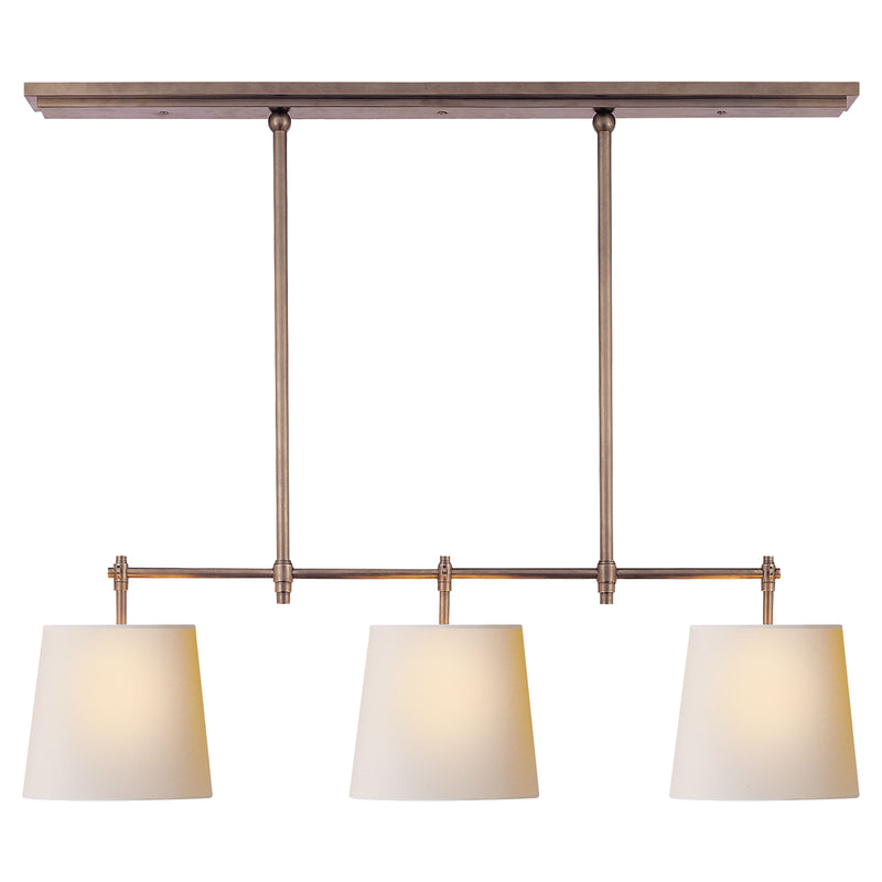 Visual Comfort Signature TOB 5004AN-NP Three Light Billiard, Antique Nickel