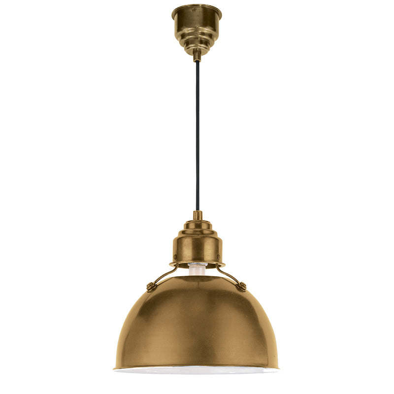 Visual Comfort Signature TOB 5012HAB One Light Pendant, Hand-Rubbed Antique Brass
