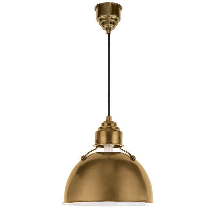 Visual Comfort Signature TOB 5012HAB One Light Pendant, Hand-Rubbed Antique Brass