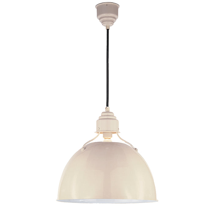 Visual Comfort Signature TOB 5013AW One Light Pendant, Lightly Antique White