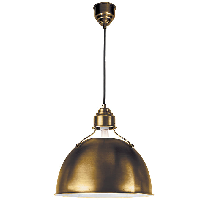 Visual Comfort Signature TOB 5013HAB One Light Pendant, Hand-Rubbed Antique Brass