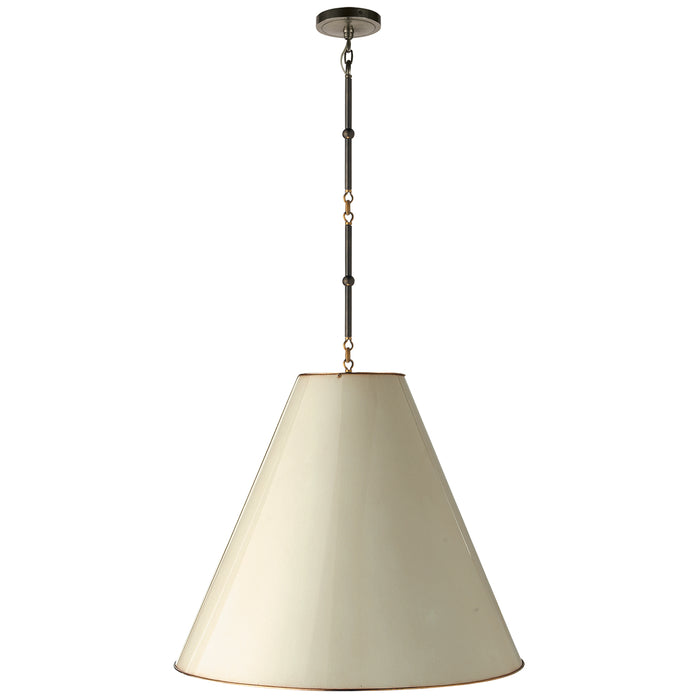 Visual Comfort Signature TOB 5014BZ/HAB-AW Two Light Pendant, Bronze with Antique Brass