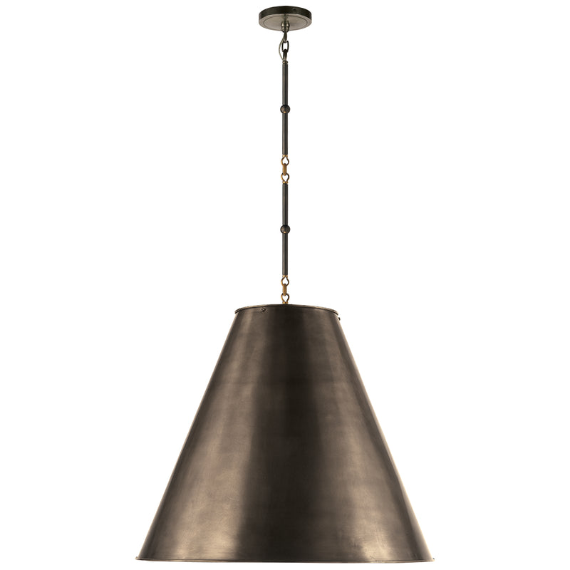 Visual Comfort Signature TOB 5014BZ/HAB-BZ Two Light Pendant, Bronze with Antique Brass