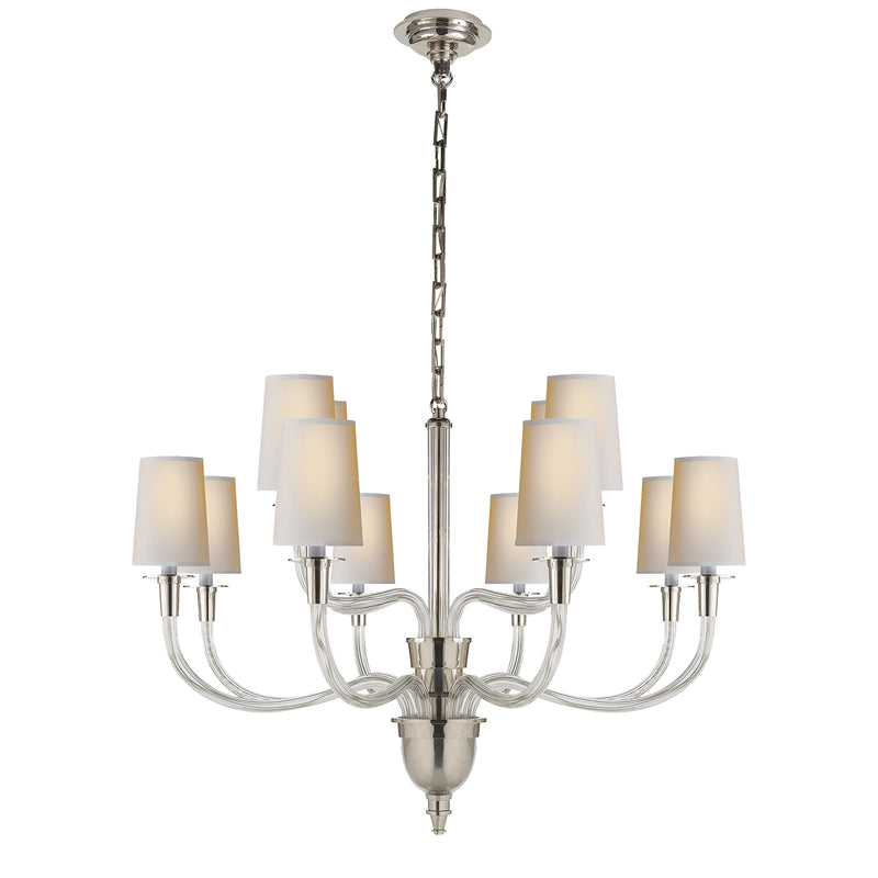 Visual Comfort Signature TOB 5033PN-NP 12 Light Chandelier, Polished Nickel
