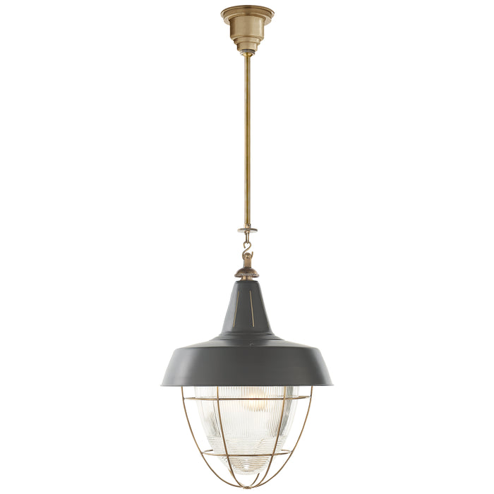 Visual Comfort Signature TOB 5042HAB-G Two Light Pendant, Hand-Rubbed Antique Brass