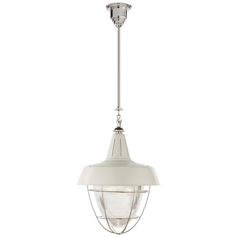 Visual Comfort Signature TOB 5042PN-WHT Two Light Pendant, Polished Nickel