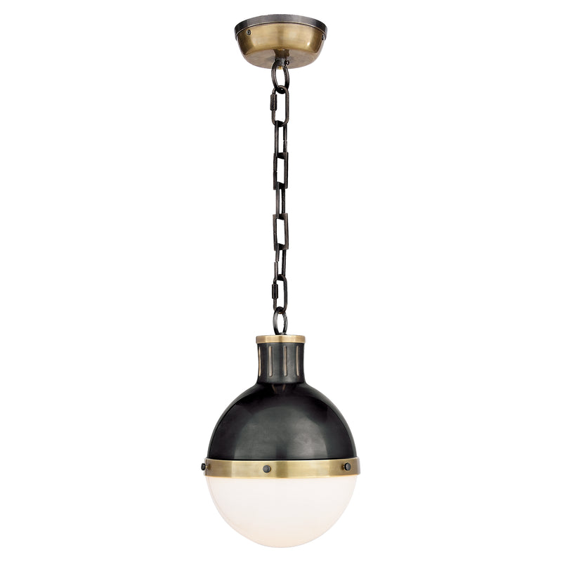 Visual Comfort Signature TOB 5062BZ/HAB-WG One Light Pendant, Bronze with Antique Brass