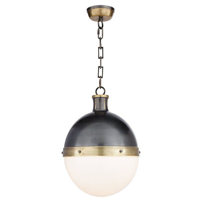 Visual Comfort Signature TOB 5063BZ/HAB-WG Two Light Pendant, Bronze with Antique Brass