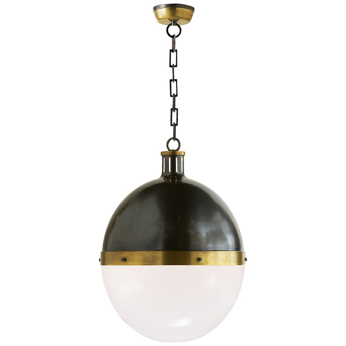 Visual Comfort Signature TOB 5064BZ/HAB-WG Two Light Pendant, Bronze with Antique Brass
