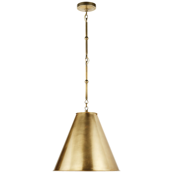 Visual Comfort Signature TOB 5090HAB-HAB One Light Pendant, Hand-Rubbed Antique Brass