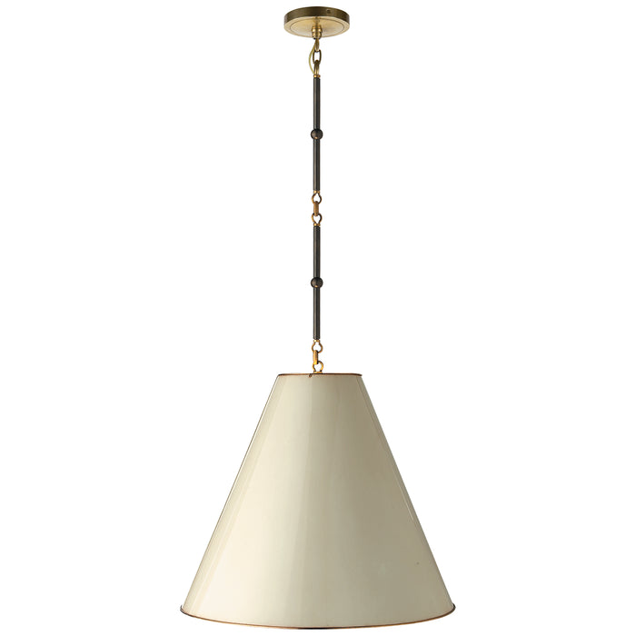 Visual Comfort Signature TOB 5091BZ/HAB-AW One Light Pendant, Bronze with Antique Brass