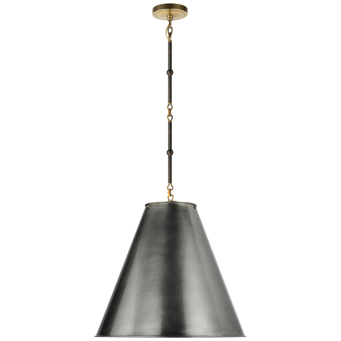 Visual Comfort Signature TOB 5091BZ/HAB-BZ One Light Pendant, Bronze with Antique Brass