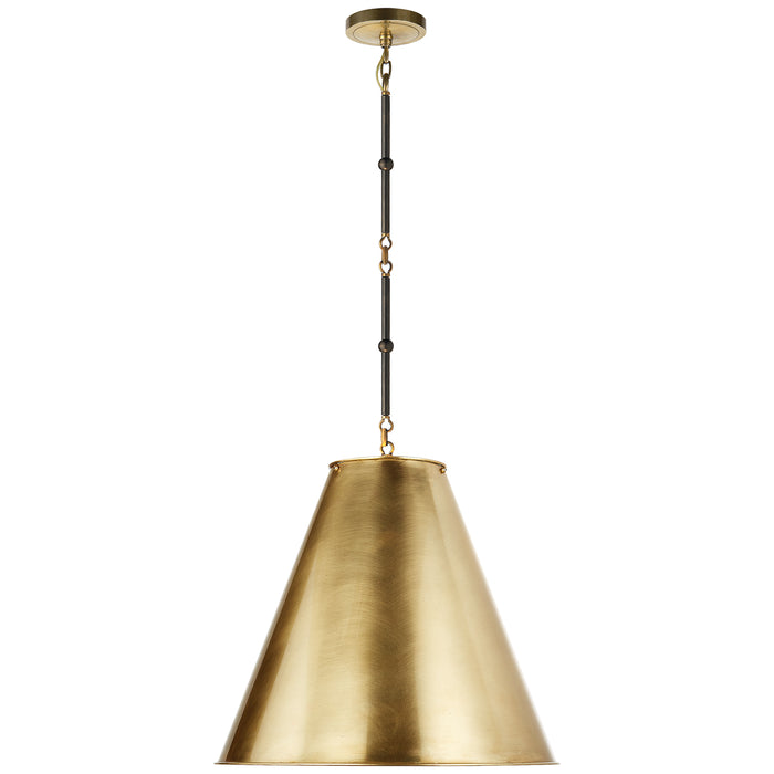 Visual Comfort Signature TOB 5091BZ/HAB-HAB One Light Pendant, Bronze with Antique Brass