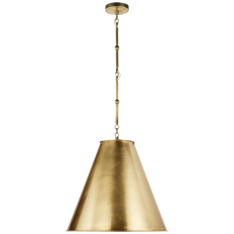 Visual Comfort Signature TOB 5091HAB-HAB One Light Pendant, Hand-Rubbed Antique Brass