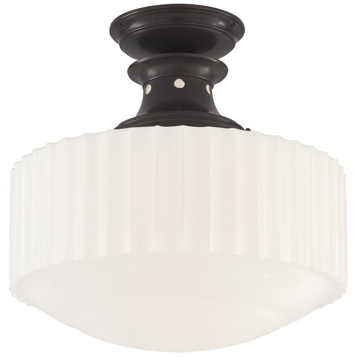 Visual Comfort Signature TOB 5150BZ-WG One Light Flush Mount, Bronze