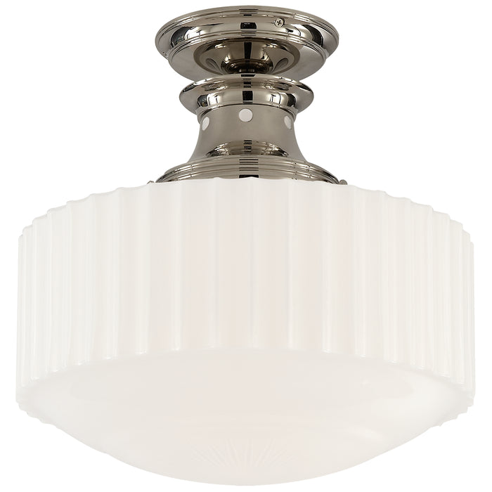 Visual Comfort Signature TOB 5150PN-WG One Light Flush Mount, Polished Nickel