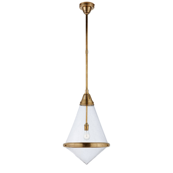 Visual Comfort Signature TOB 5156HAB-SG One Light Pendant, Hand-Rubbed Antique Brass