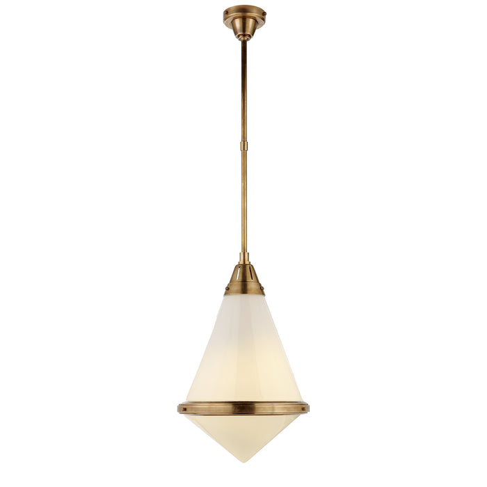 Visual Comfort Signature TOB 5156HAB-WG One Light Pendant, Hand-Rubbed Antique Brass