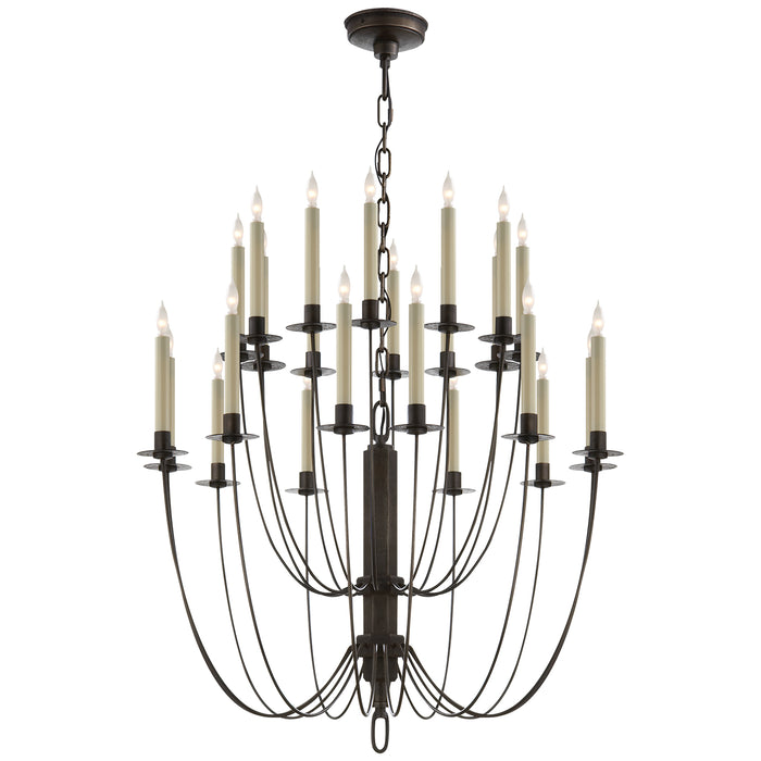 Visual Comfort Signature TOB 5205AI 24 Light Chandelier, Aged Iron