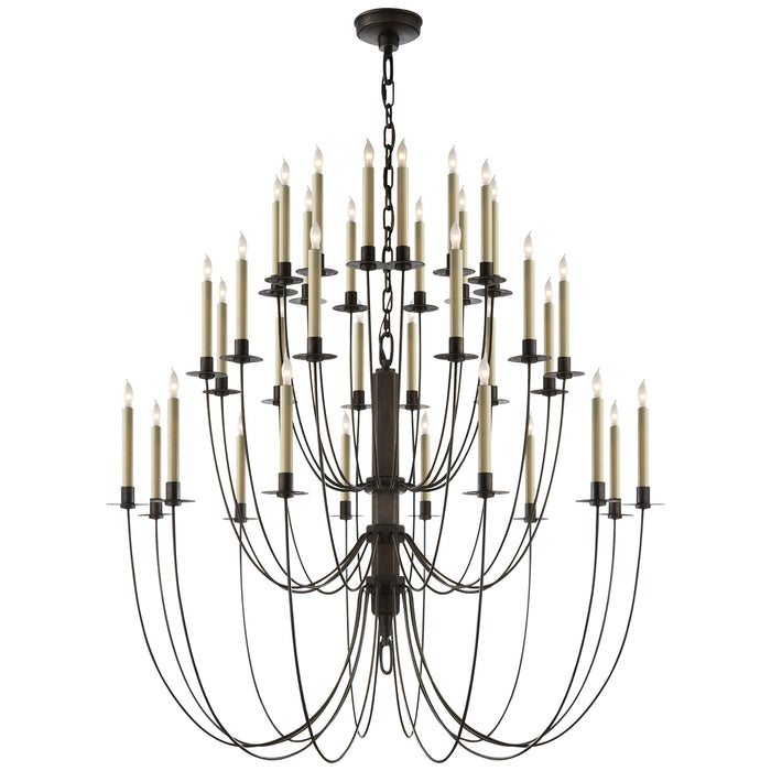 Visual Comfort Signature TOB 5206AI 36 Light Chandelier, Aged Iron