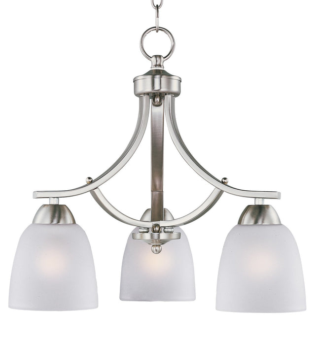 Maxim 11223FTSN Three Light Chandelier, Satin Nickel