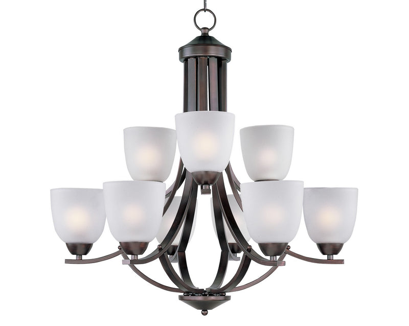 Maxim 11226FTOI Nine Light Chandelier, Oil Rubbed Bronze