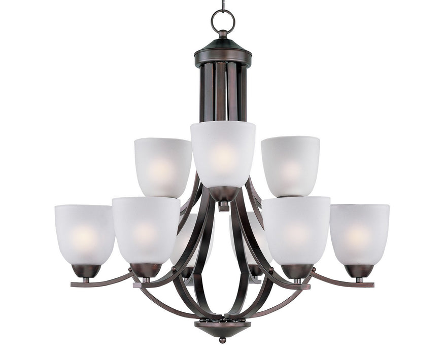 Maxim 11226FTOI Nine Light Chandelier, Oil Rubbed Bronze