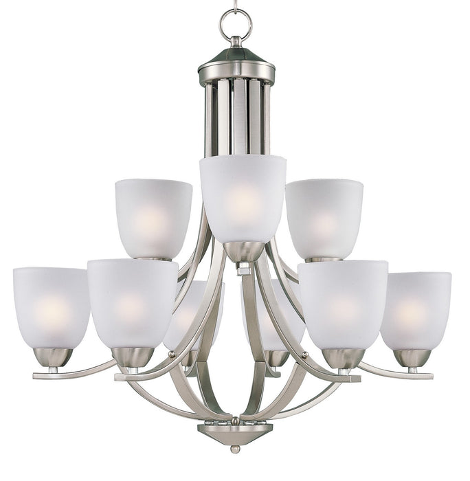 Maxim 11226FTSN Nine Light Chandelier, Satin Nickel