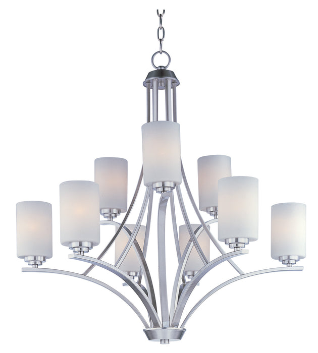 Maxim 20036SWSN Nine Light Chandelier, Satin Nickel