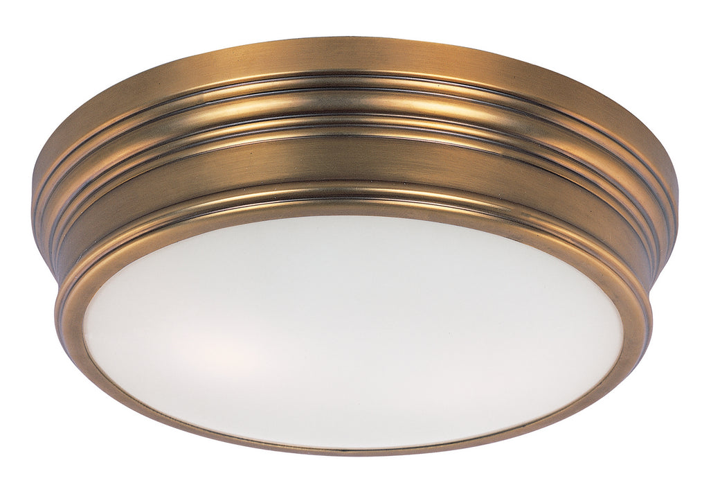 Maxim 22370SWNAB Two Light Flush Mount, Natural Aged Brass