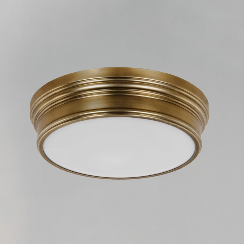Maxim 22371SWNAB Three Light Flush Mount, Natural Aged Brass