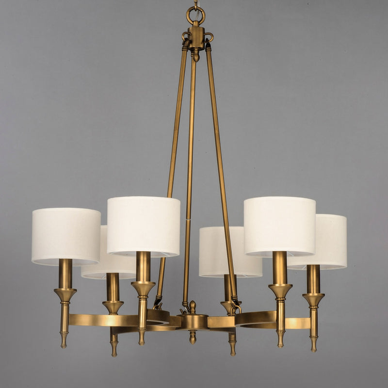 Maxim 22375OMNAB Six Light Chandelier, Natural Aged Brass