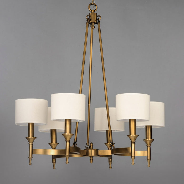 Maxim 22375OMNAB Six Light Chandelier, Natural Aged Brass