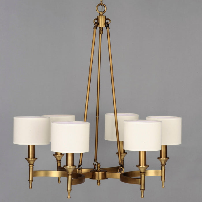 Maxim 22375OMNAB Six Light Chandelier, Natural Aged Brass