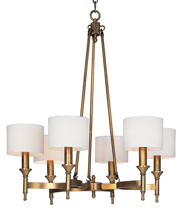 Maxim 22375OMNAB Six Light Chandelier, Natural Aged Brass