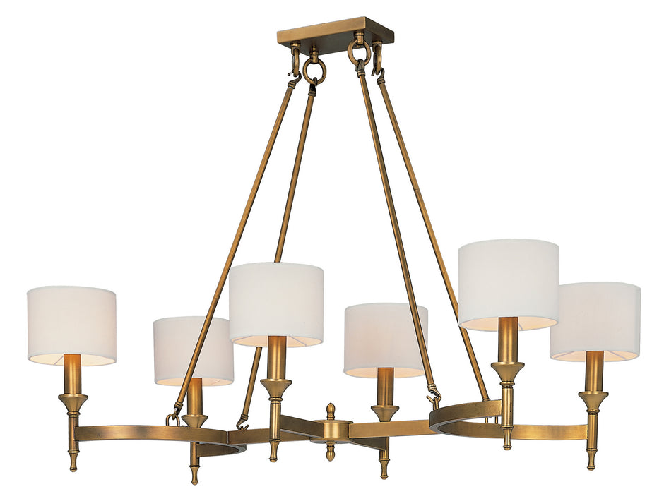 Maxim 22376OMNAB Six Light Chandelier, Natural Aged Brass