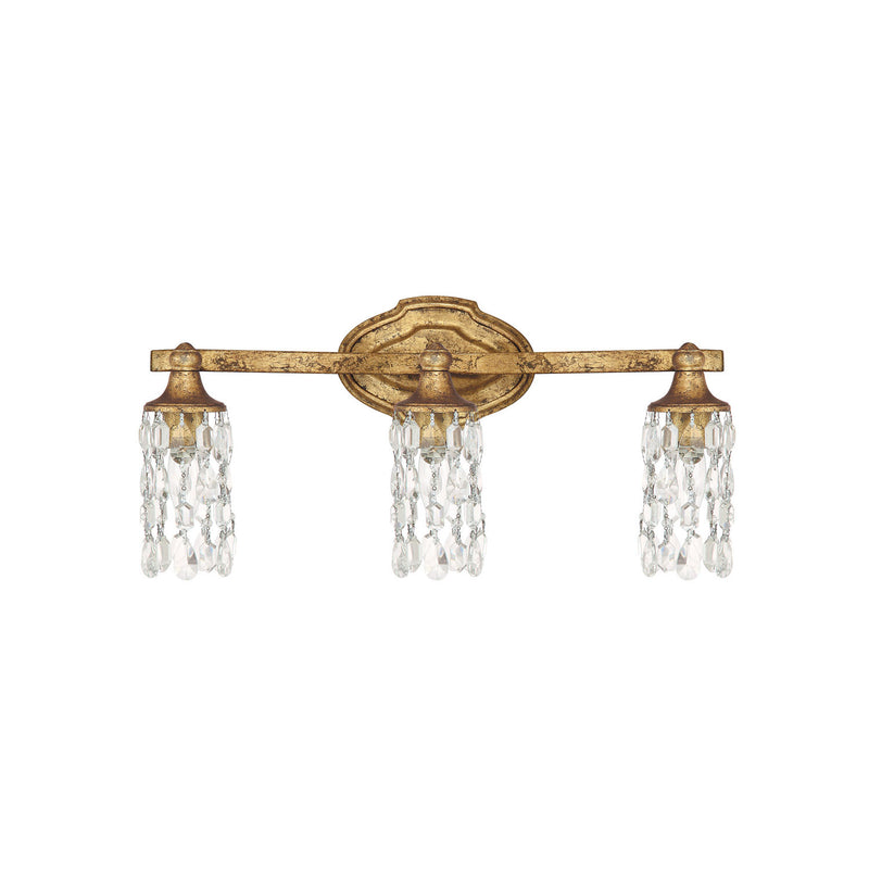 Capital Lighting 8523AG-CR Three Light Vanity, Antique Gold