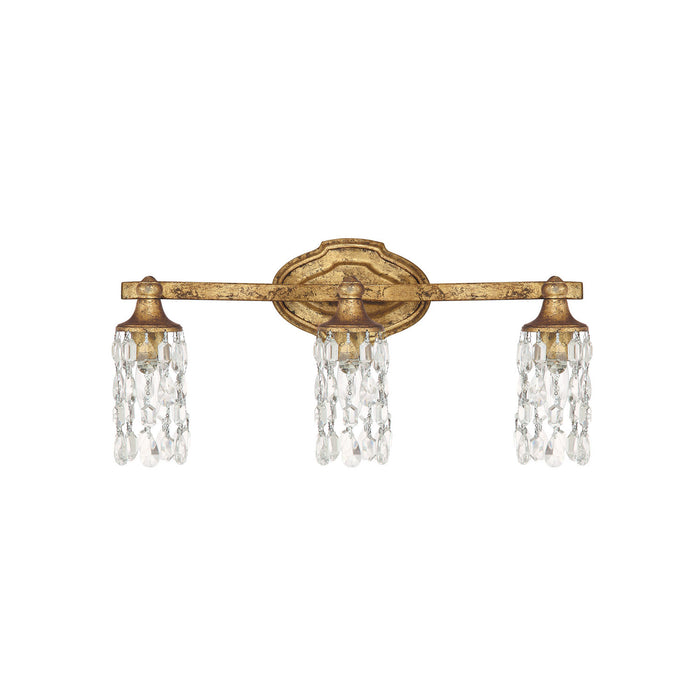 Capital Lighting 8523AG-CR Three Light Vanity, Antique Gold