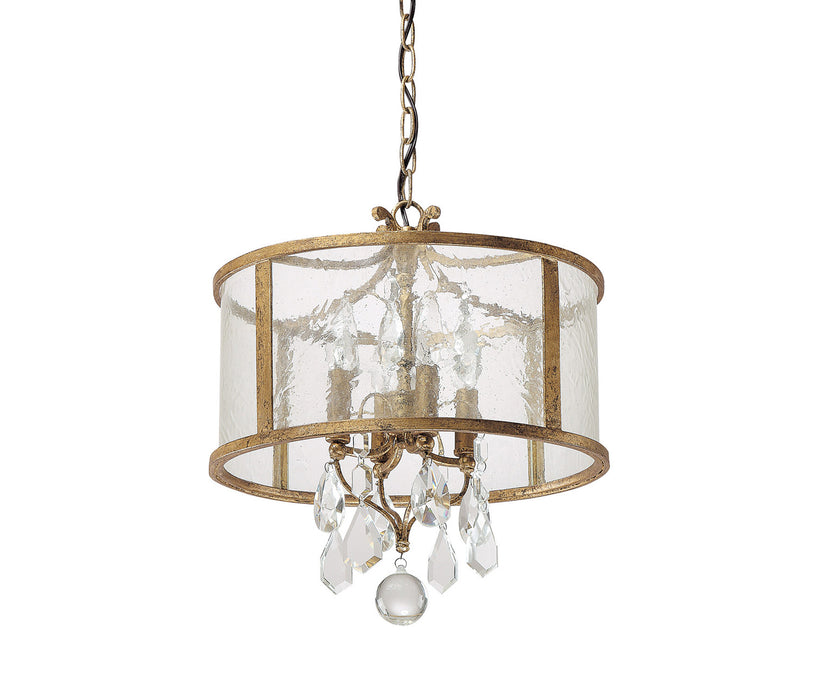 Capital Lighting 9484AG-CR Four Light Pendant, Antique Gold