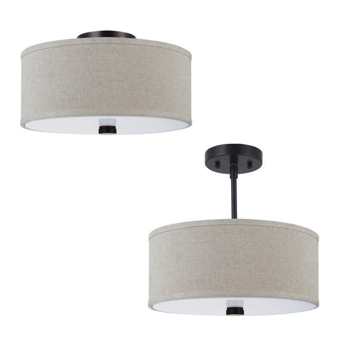 Visual Comfort Studio 77262-710 Two Light Semi-Flush Convertible Pendant, Bronze