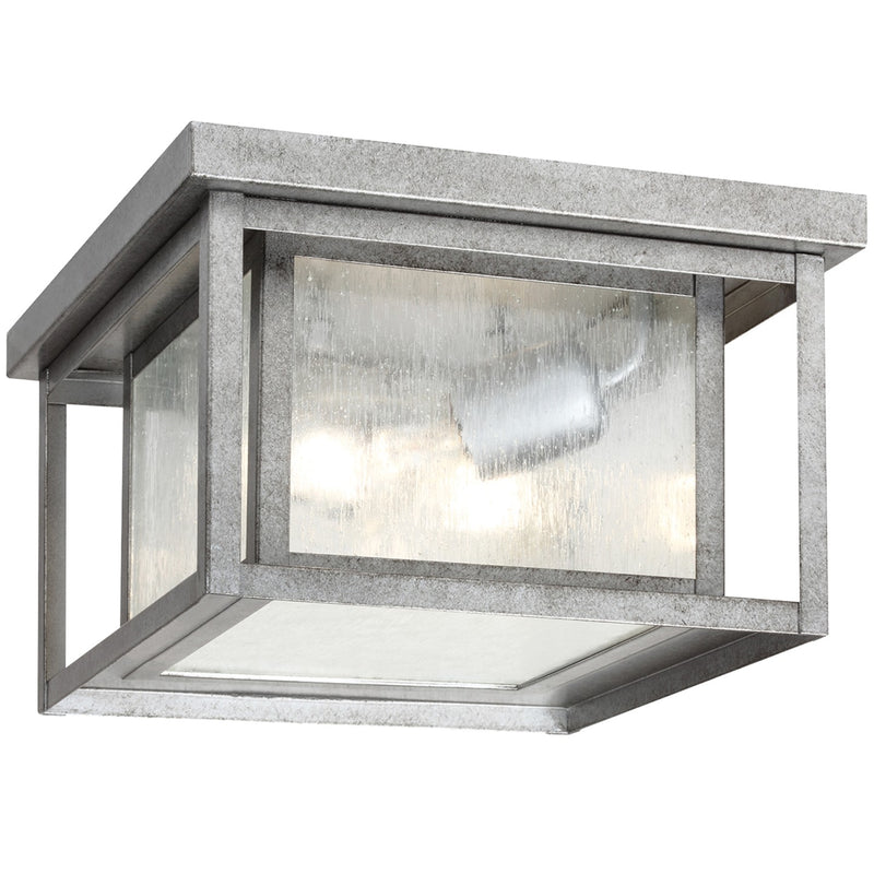 Generation Lighting 78027-57 Two Light Outdoor Flush Mount, Weathered Pewter