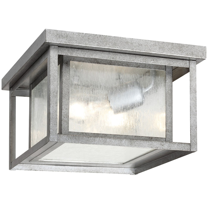 Generation Lighting 78027-57 Two Light Outdoor Flush Mount, Weathered Pewter
