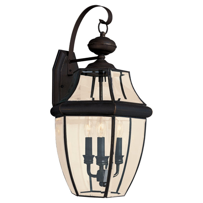 Generation Lighting 8040-71 Three Light Outdoor Wall Lantern, Antique Bronze