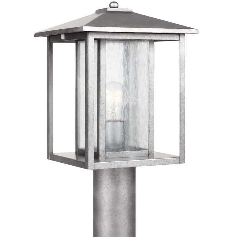 Generation Lighting 82027-57 One Light Outdoor Post Lantern, Weathered Pewter