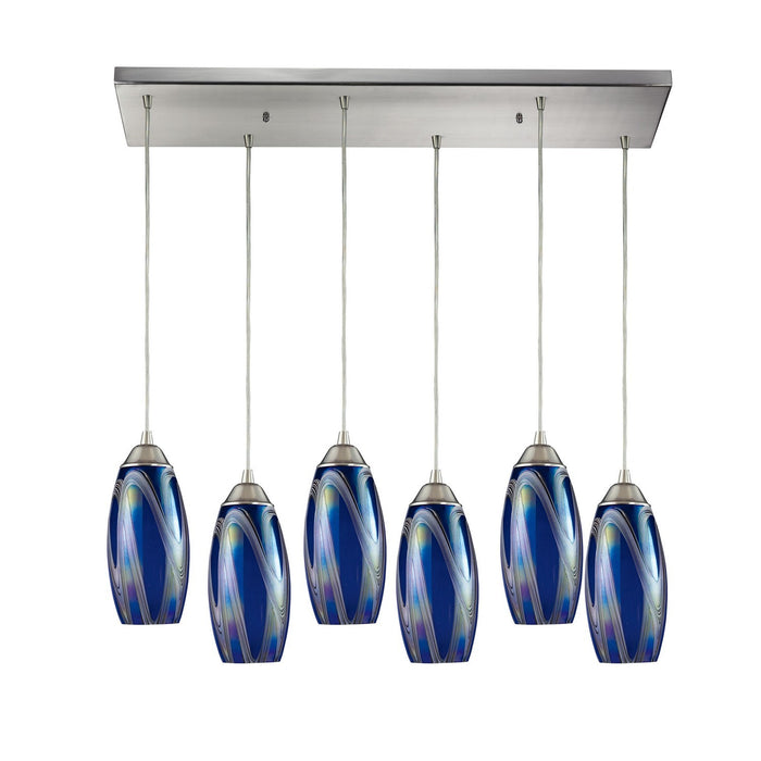 ELK Home 10076/6RC-SBI Six Light Pendant, Satin Nickel
