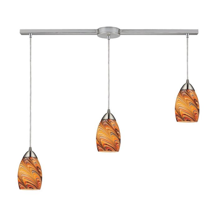 ELK Home 10089/3L-RV Three Light Pendant, Satin Nickel