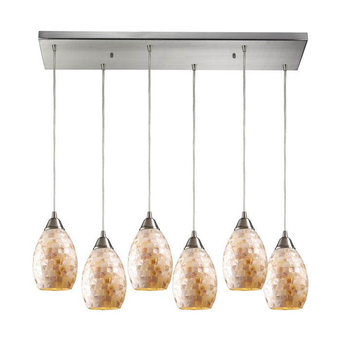 ELK Home 10141/6RC Six Light Pendant, Satin Nickel